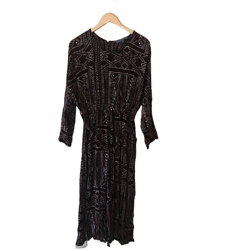 Tysa Printed Dolman Sleeve Wide Leg Cropped Jumpsuit Size L Large